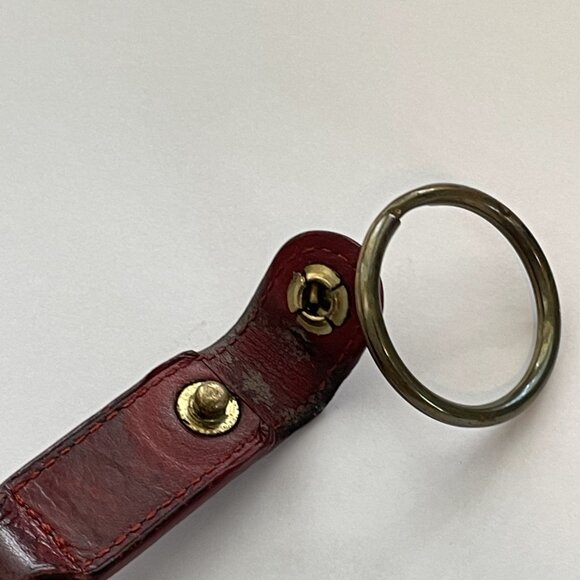 Coach RARE vintage leather Trigger Snap Valet Key Fob RED - Picture 10 of 12